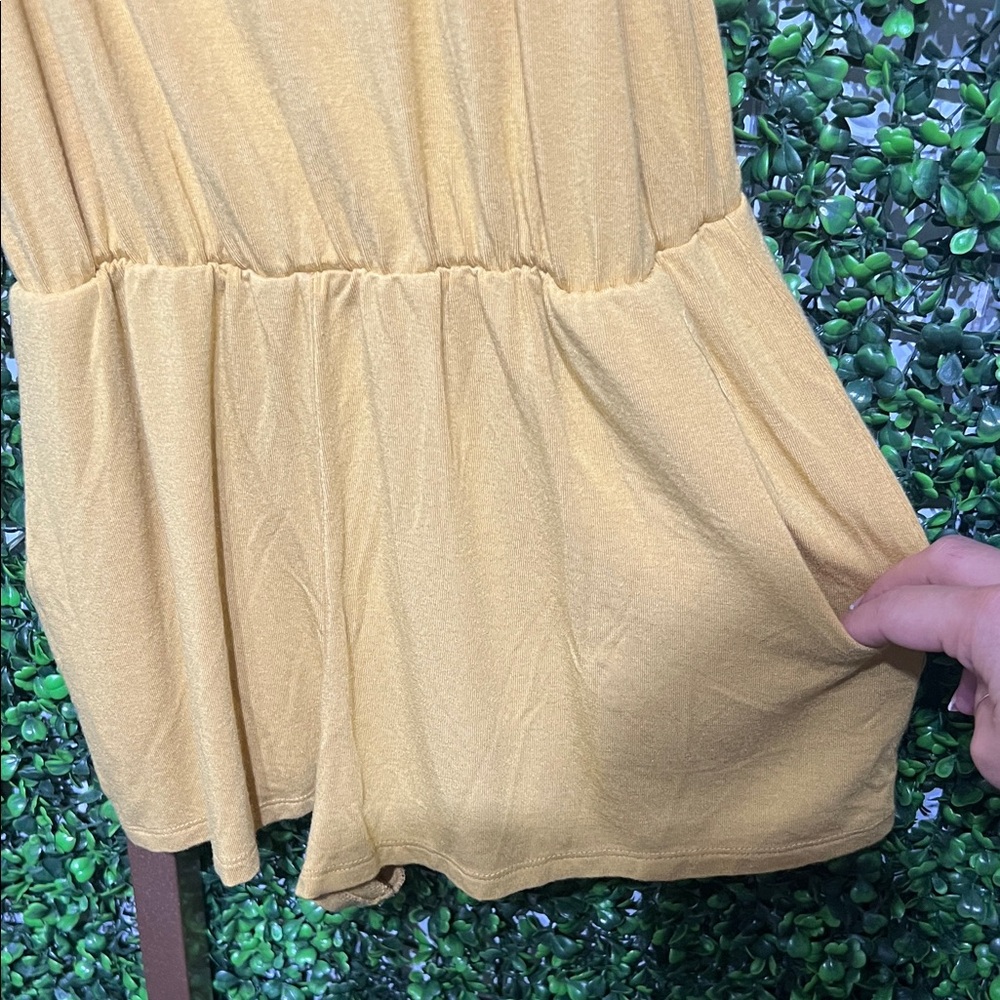 Fighting Eel Mustard Yellow Spaghetti Strap Romper size XS - Picture 3 of 4
